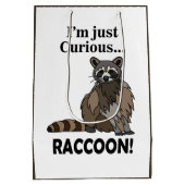 Funny Curious Raccoon ミディアムペーパーバッグ (裏面)