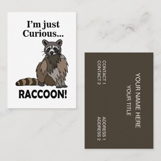 Funny Curious Raccoon 名刺 (正面/裏面)