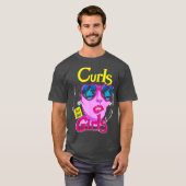 Funny Curls For Girls Gym Weightlifting Bodybuildi Tシャツ (正面フル)