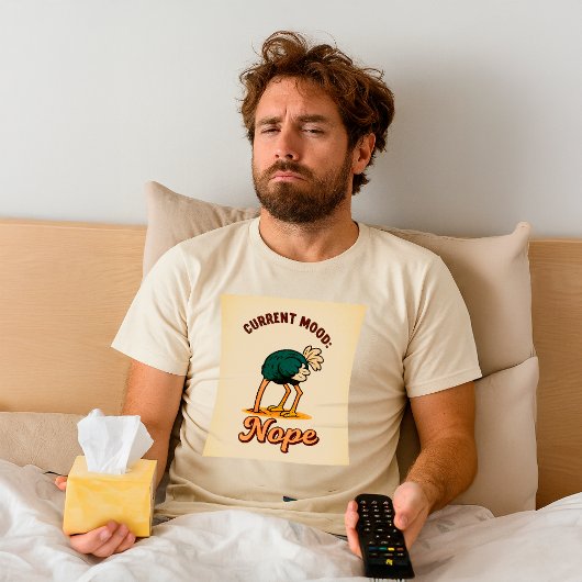 Funny “Current Mood: Nope” Ostrich Vintage Unisex Tシャツ