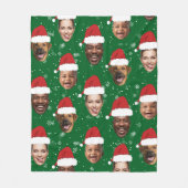Funny Custom 4 Faces Photo Christmas Santa Hats フリースブランケット (正面)