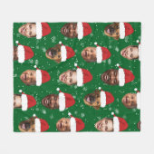 Funny Custom 4 Faces Photo Christmas Santa Hats フリースブランケット (正面(横))