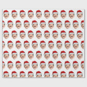Funny Custom Baby Face Photo Santa Hat Christmas ラッピングペーパー (フラット)