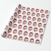 Funny Custom Baby Face Photo Santa Hat Christmas ラッピングペーパー (アンロールド)