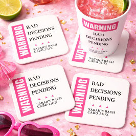 Funny Custom Bride Squad Party Favor Personalized  スクエアペーパーコースター