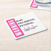 Funny Custom Bride Squad Party Favor Personalized  スクエアペーパーコースター (アングル)