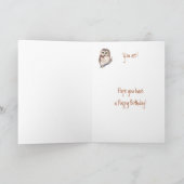 Funny Custom Dentist Birthday, Wise Owl Humor カード (内部)