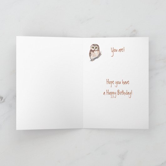 Funny Custom Dentist Birthday, Wise Owl Humor カード (内部)