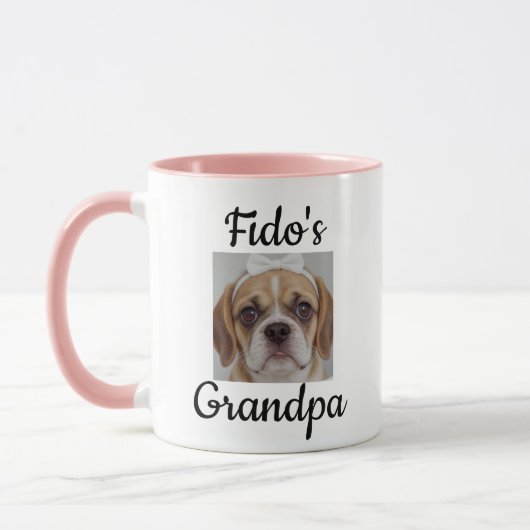Funny Custom Dog Face Photo Mug  マグカップ (左)