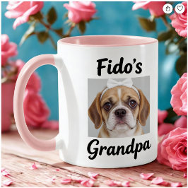 Funny Custom Dog Face Photo Mug  マグカップ