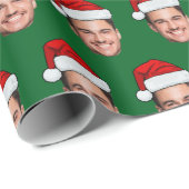 Funny Custom Face Holiday Gift Santa Hat ラッピングペーパー (ロールコーナー)