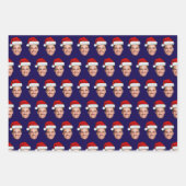 Funny Custom Face Photo Santa Hat Christmas ラッピングペーパーシート (正面3)