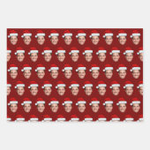Funny Custom Face Photo Santa Hat Christmas ラッピングペーパーシート (正面)