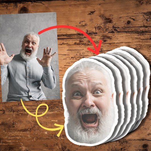 Funny Custom Face Sticker | Face and Photo Grandpa シール