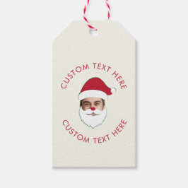 Funny Custom Face Swap Santa Claus Christmas Text ギフトタグ