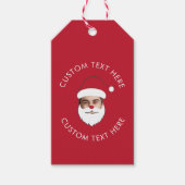 Funny Custom Face Swap Santa Claus Christmas Text ギフトタグ (正面)