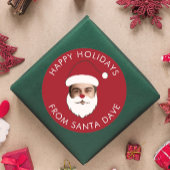 Funny Custom Face Swap Santa Claus Christmas Text ラウンドシール
