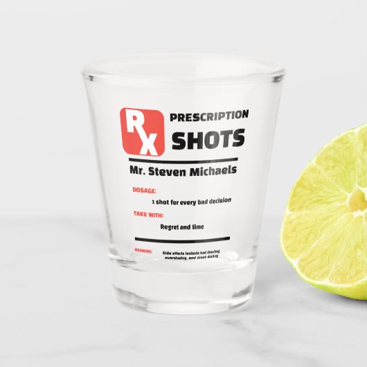 FUNNY! 🍋‍🟩 Custom Joke Prescription Shot Glass ショットグラス (正面)
