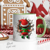 Funny Custom Kids Face Photo Christmas Elf Name マグカップ