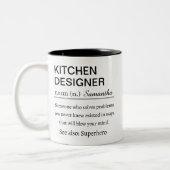 Funny Custom Kitchen Designer Definition Modern ツートーンマグカップ (左)