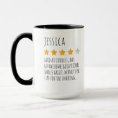 Funny Custom Name 5 Star Review Mug for Her マグカップ (左)