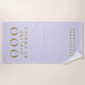 Funny Custom Pastel,Purple Gold OOO Minimalist  ビーチタオル (正面)