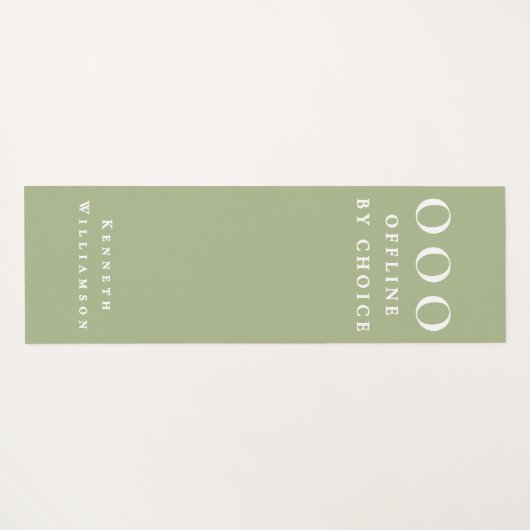 Funny Custom Sage Green White OOO Minimalist Men  ヨガマット (裏面(横))