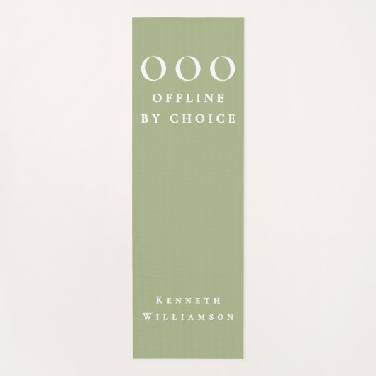 Funny Custom Sage Green White OOO Minimalist Men  ヨガマット (正面)