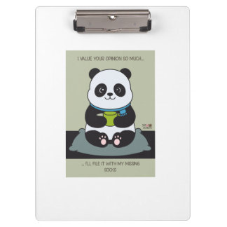 Funny Custom Sarcastic Panda Opinion Coworker Gift クリップボード