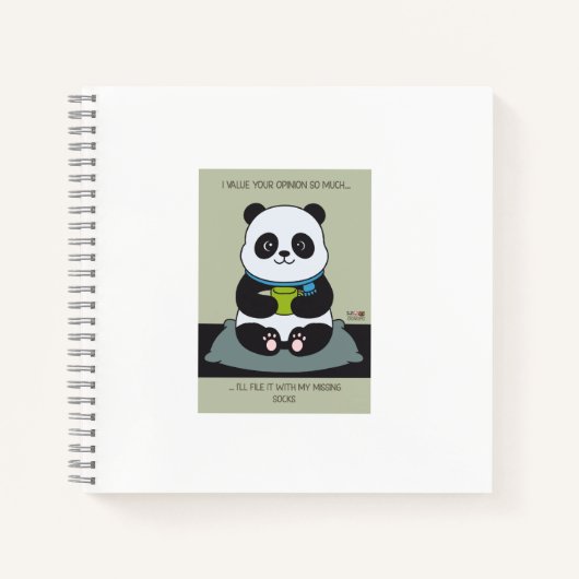 Funny Custom Sarcastic Panda Opinion Coworker Gift ノートブック (正面)