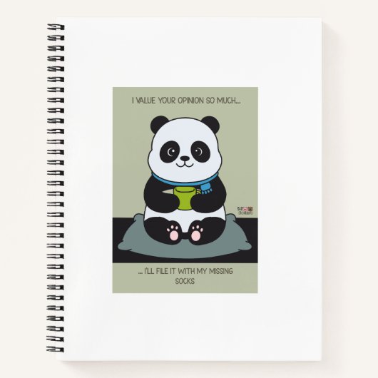 Funny Custom Sarcastic Panda Opinion Coworker Gift ノートブック (正面)