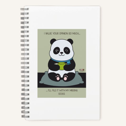Funny Custom Sarcastic Panda Opinion Coworker Gift ノートブック (正面)