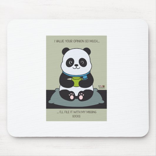 Funny Custom Sarcastic Panda Opinion Coworker Gift マウスパッド (正面)