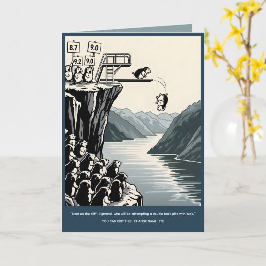 Funny customizable Birthday カード (黄色い花)