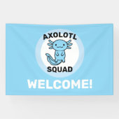Funny cute Axolotl Squad custom editable blue 横断幕 (横)