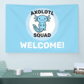 Funny cute Axolotl Squad custom editable blue 横断幕 (トレードショー)