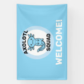 Funny cute Axolotl Squad custom editable blue 横断幕 (縦)