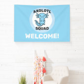 Funny cute Axolotl Squad custom editable blue 横断幕 (インサイチュ)