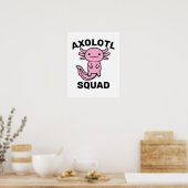 Funny cute Axolotl Squad custom editable pink ポスター (キッチン)