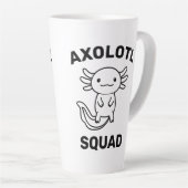Funny cute Axolotl Squad custom editable text カフェラテマグ (右アングル)