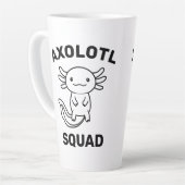 Funny cute Axolotl Squad custom editable text カフェラテマグ (左アングル)
