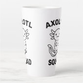Funny cute Axolotl Squad custom editable text カフェラテマグ (正面)