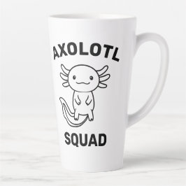 Funny cute Axolotl Squad custom editable text カフェラテマグ