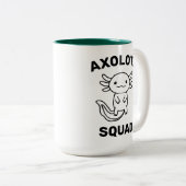 Funny cute Axolotl Squad custom editable text ツートーンマグカップ (正面右)