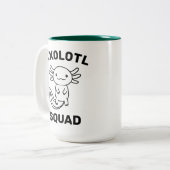 Funny cute Axolotl Squad custom editable text ツートーンマグカップ (正面左)