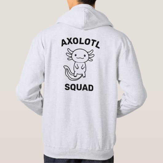Funny cute Axolotl Squad custom editable text パーカ (裏面)