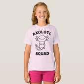 Funny cute Axolotl Squad custom editable text Tシャツ (正面フル)