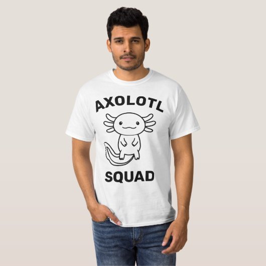 Funny cute Axolotl Squad custom editable text Tシャツ (正面フル)