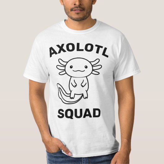 Funny cute Axolotl Squad custom editable text Tシャツ (正面)