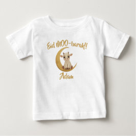Funny cute Baby Cow Eid Adha funny Toddler Name ベビーTシャツ